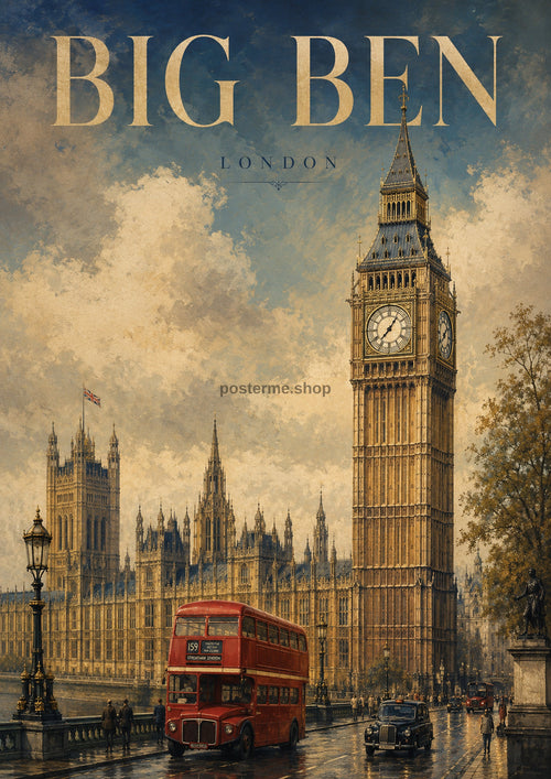 Big Ben and the Thames Skyline London landmark art print by towelme