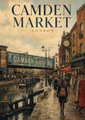 Camden Market Canal Scene London landmark art print by towelme