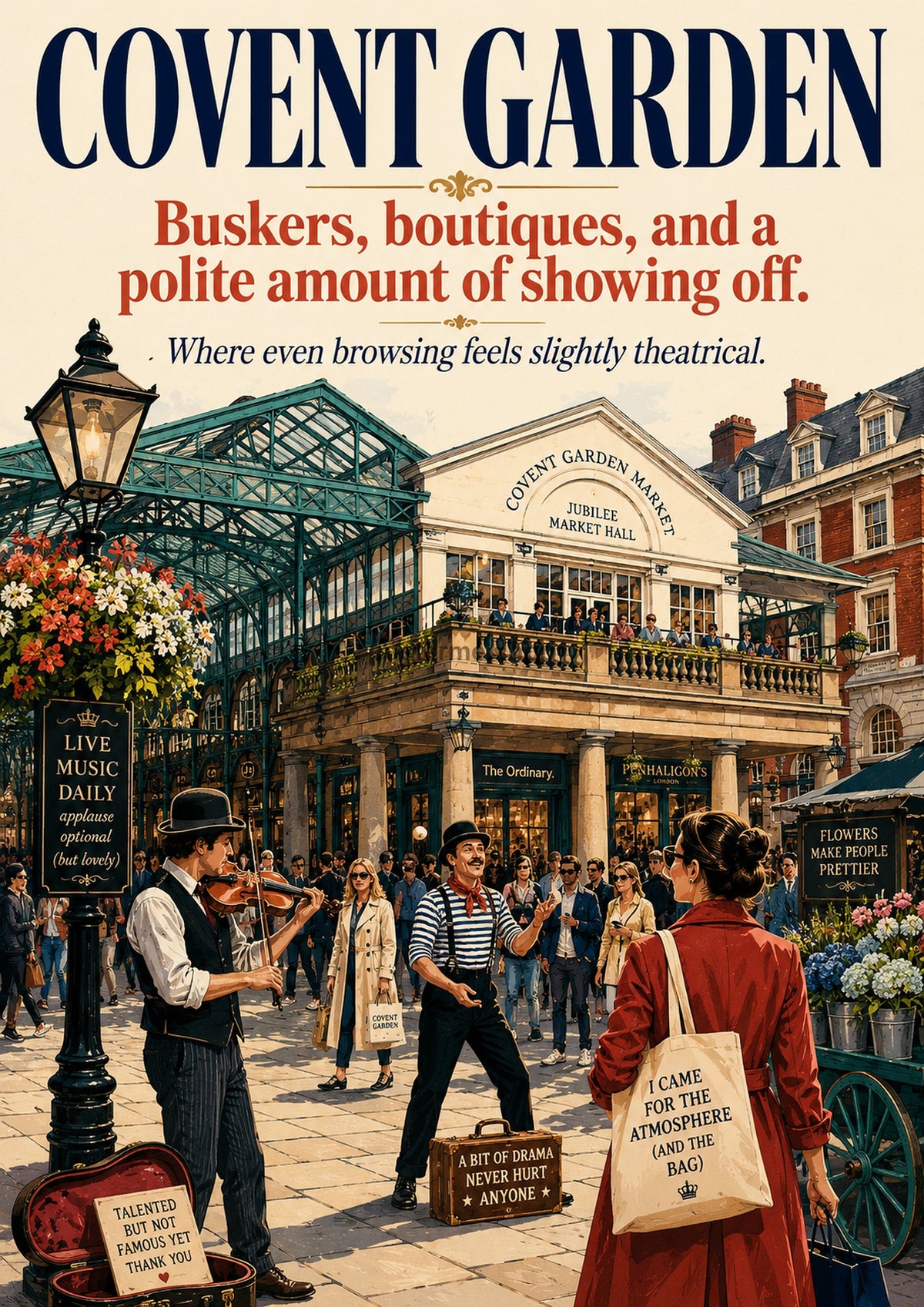 Covent Garden: A Theatrical Marketplace London landmark art print by towelme