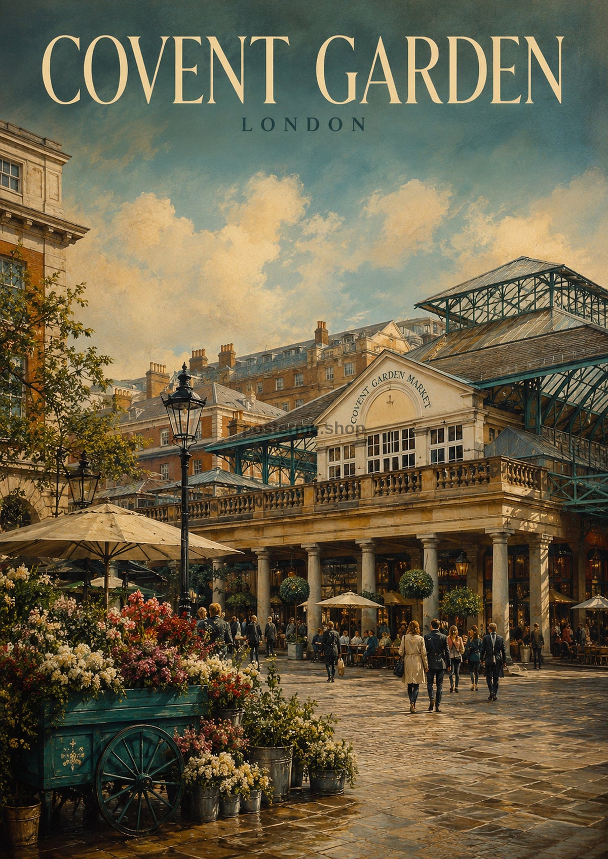 Covent Garden Market Scene London landmark art print by towelme