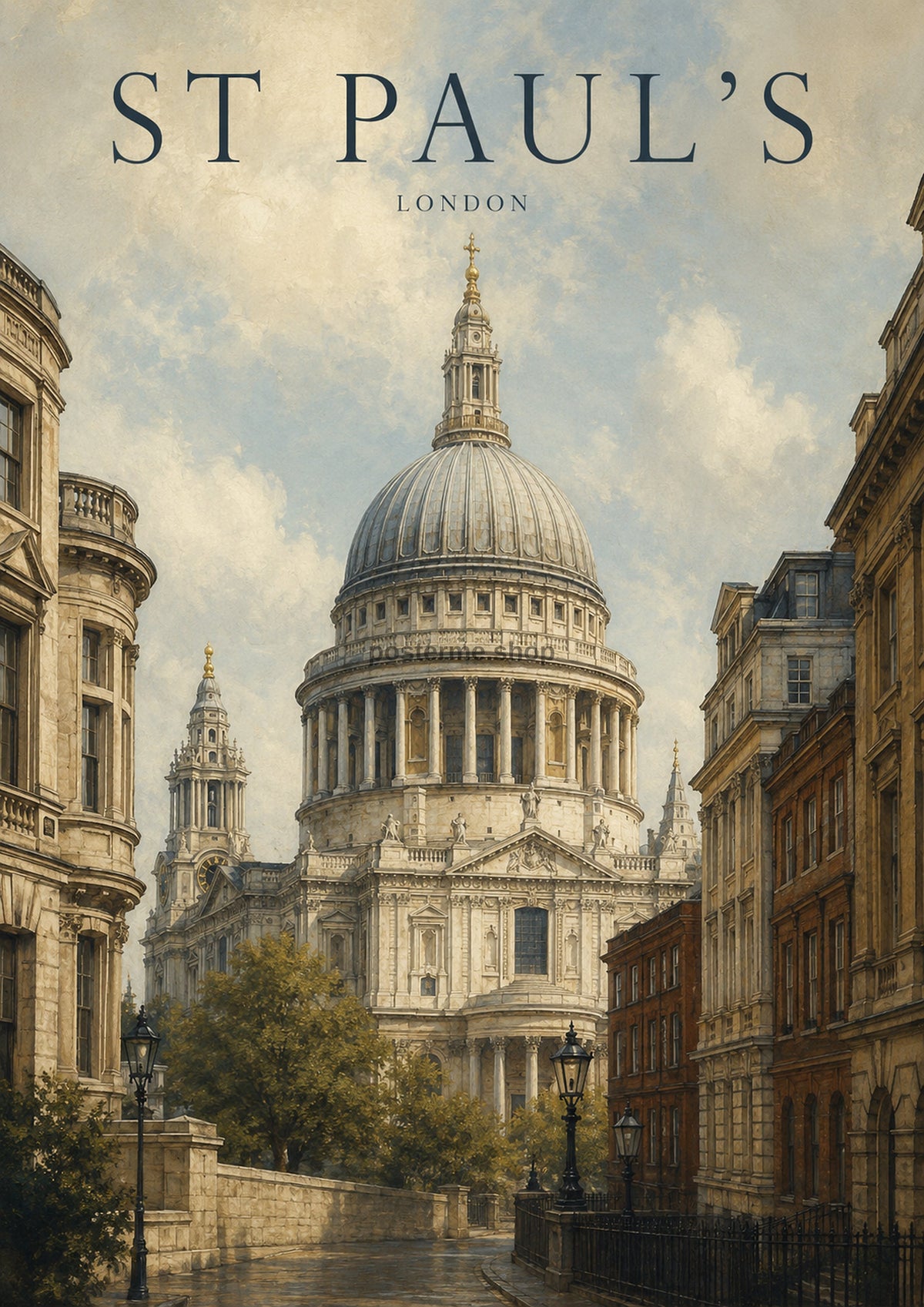 St Paul's Cathedral in Detail London landmark art print by towelme