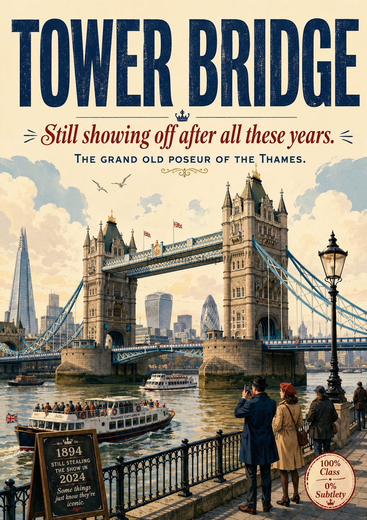 Tower Bridge: Iconic Since 1894 London landmark art print by towelme