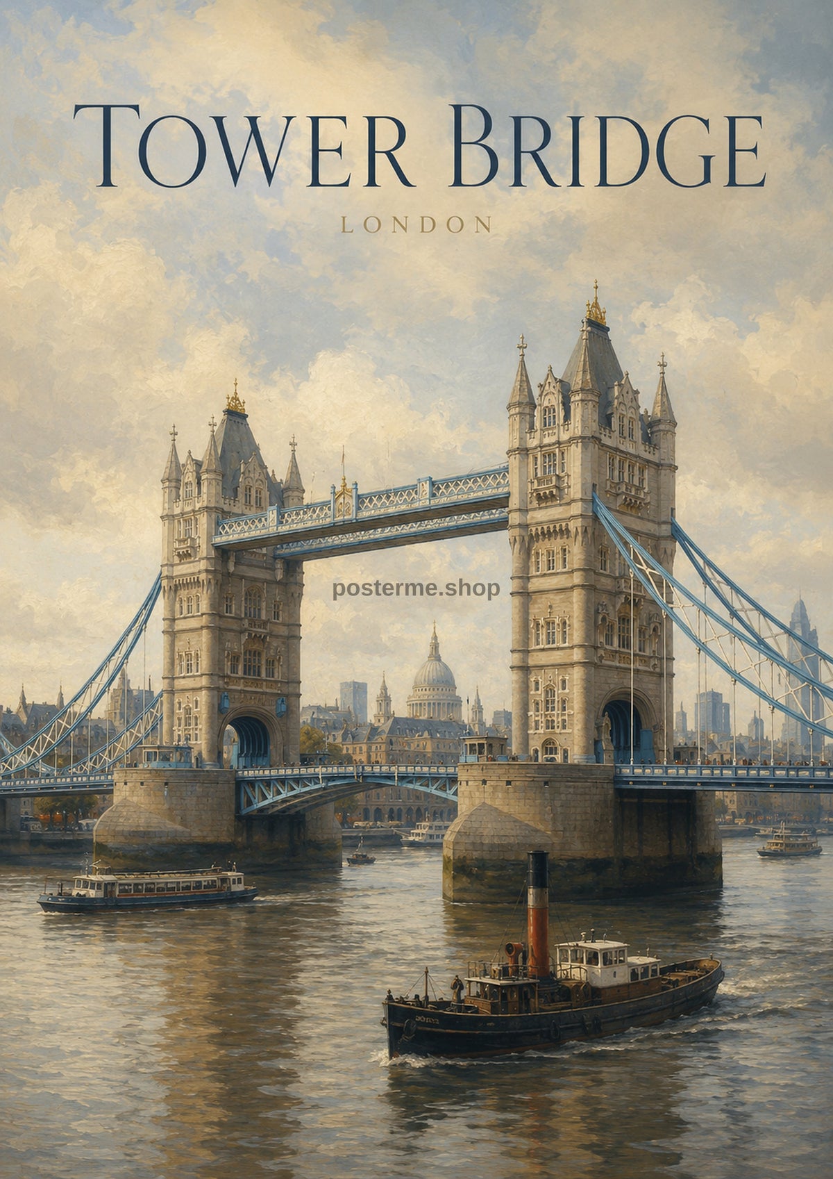Tower Bridge over the Thames London landmark art print by towelme