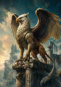 Griffin Sentinel of the Sky Ruins mythical creature fantasy wall print by towelme