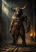 Minotaur Guardian of the Labyrinth mythical creature fantasy wall print by towelme