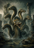 Hydra of the Drowned Ruins mythical creature fantasy wall print by towelme