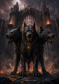 Cerberus at the Gates of the Underworld mythical creature fantasy wall print by towelme