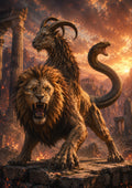 Chimera of the Burning Empire mythical creature fantasy wall print by towelme