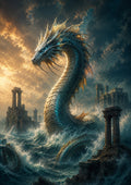 Sea Dragon of the Drowned Empire mythical creature fantasy wall print by towelme