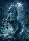 Moonlit Hippocamp of the Lost Coast mythical creature fantasy wall print by towelme