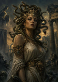 Gorgon Queen of the Fallen Temple mythical creature fantasy wall print by towelme