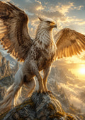 Snow Griffin of the Golden Peaks mythical creature fantasy wall print by towelme