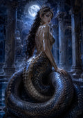 Moon Serpent Queen of the Ancient Court mythical creature fantasy wall print by towelme