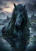 Shadow Kelpie of the Highland Loch mythical creature fantasy wall print by towelme