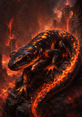 Inferno Salamander of the Lava Citadel mythical creature fantasy wall print by towelme