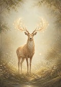 Enchanted Stag in A Mystical Woodland fantasy nursery wall print by PosterMe.shop