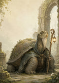 Giant Tortoise Sage of the Ancient Ruins fantasy nursery wall print by PosterMe.shop