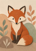 Paper Fox in A Tranquil Woodland paper cut nursery wall print by PosterMe.shop