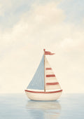 Little Sailboat on Still Water nursery wall print by PosterMe.shop