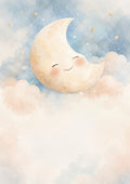 Dreamy Moonlit Night Sky nursery wall print by PosterMe.shop