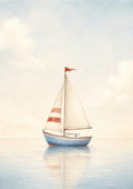 Serene Sailboat on Calm Waters nursery wall print by PosterMe.shop