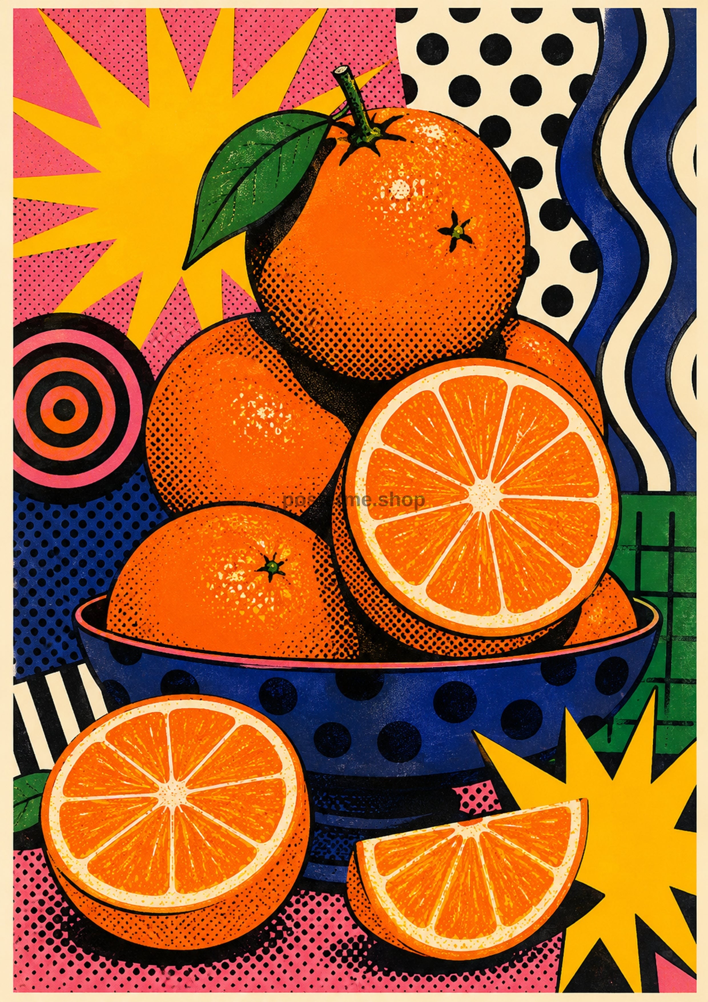 Bold Citrus Pop Art Still Life pop art art print by towelme