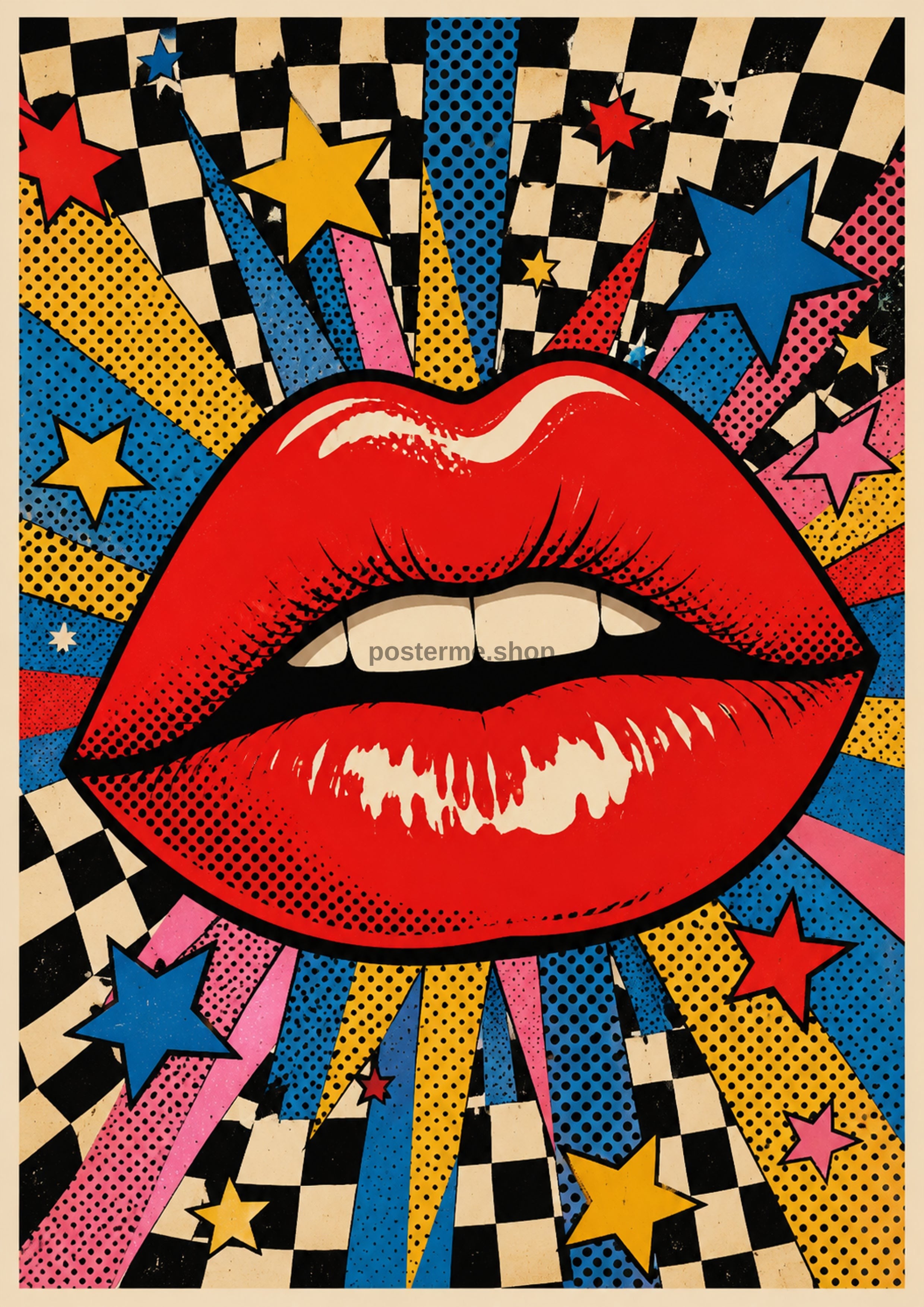 Pop Art Lips Explosion pop art art print by towelme