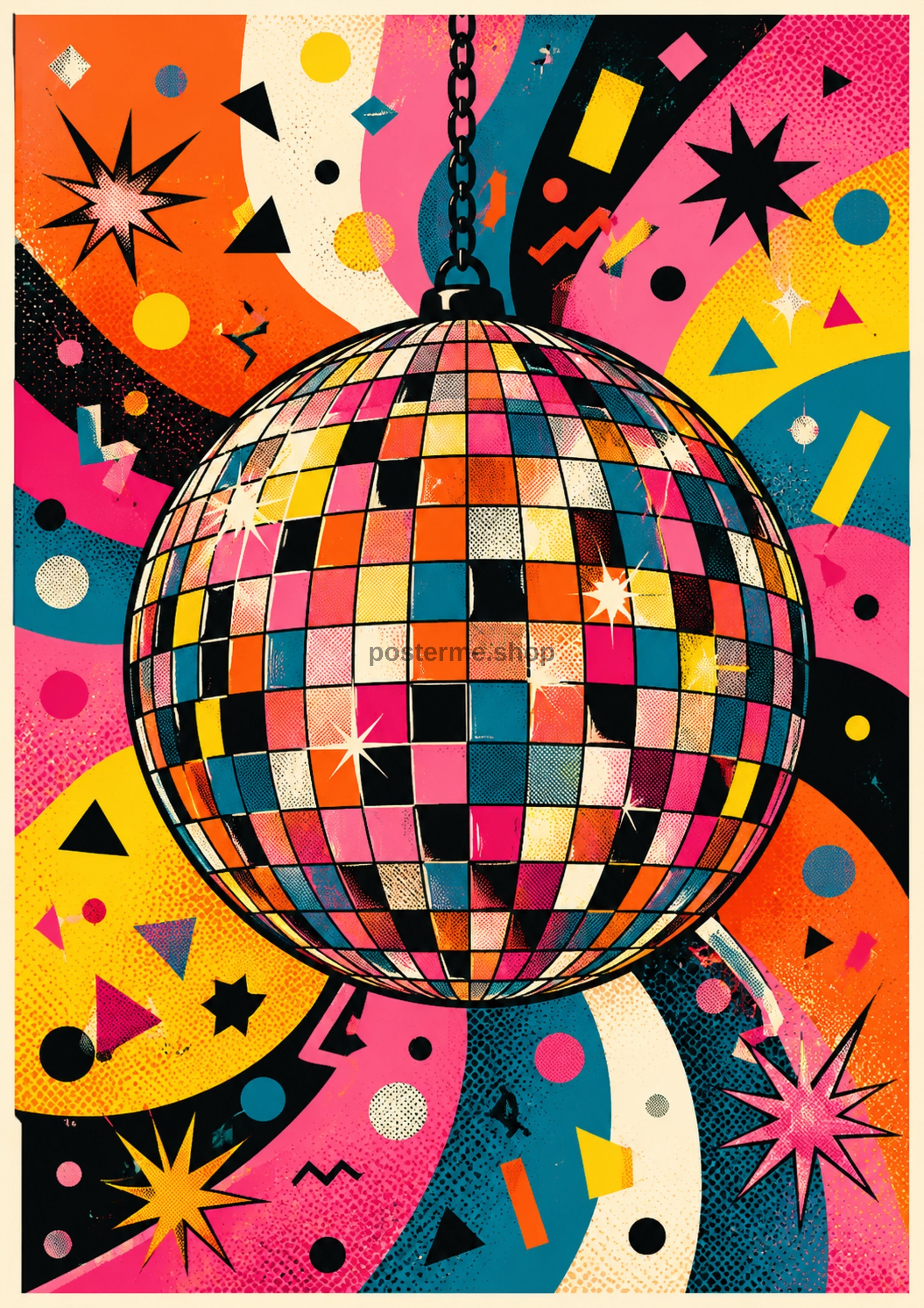 Retro Disco Party Celebration pop art art print by towelme