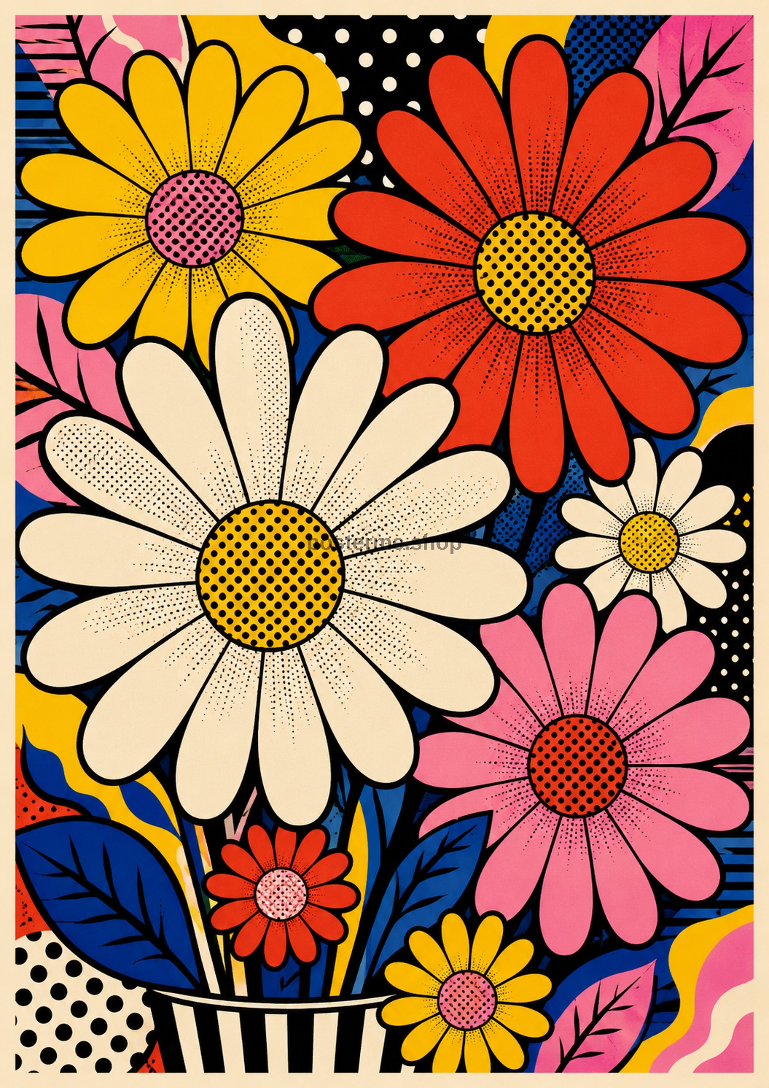 Bold Pop Art Floral Bouquet pop art art print by towelme