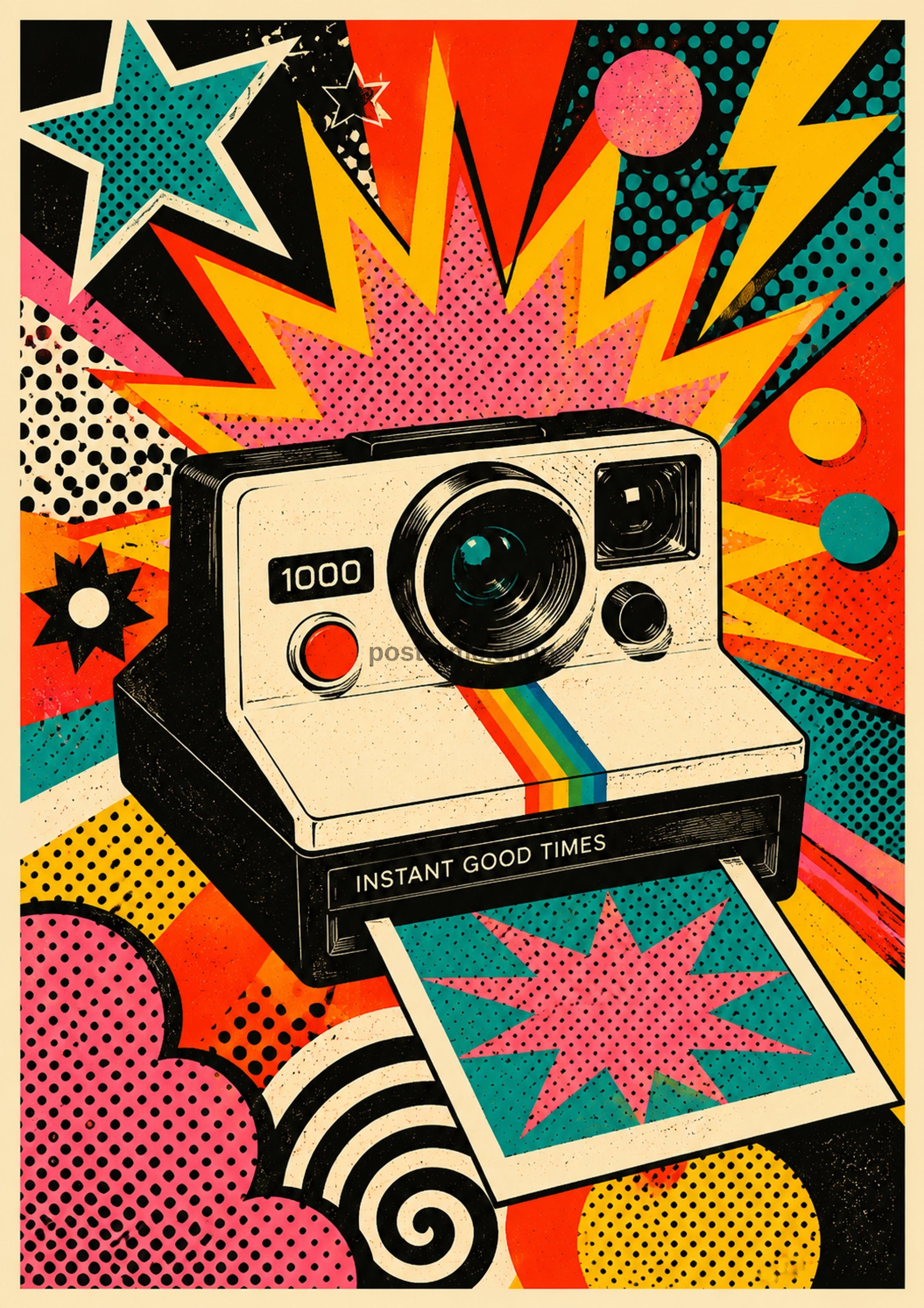 Instant Good Times Camera pop art art print by towelme