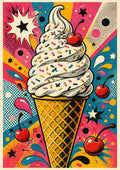 Cherry Soft Serve Pop Explosion pop art art print by towelme