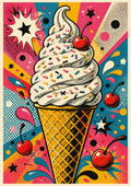 Cherry Soft Serve Pop Explosion pop art art print by towelme