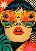 Retro Pop Art Beach Vibes pop art art print by towelme