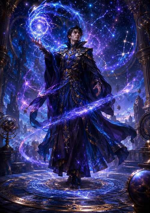 Astral Mage in a Mystical Observatory fantasy RPG character wall print by PosterMe.shop