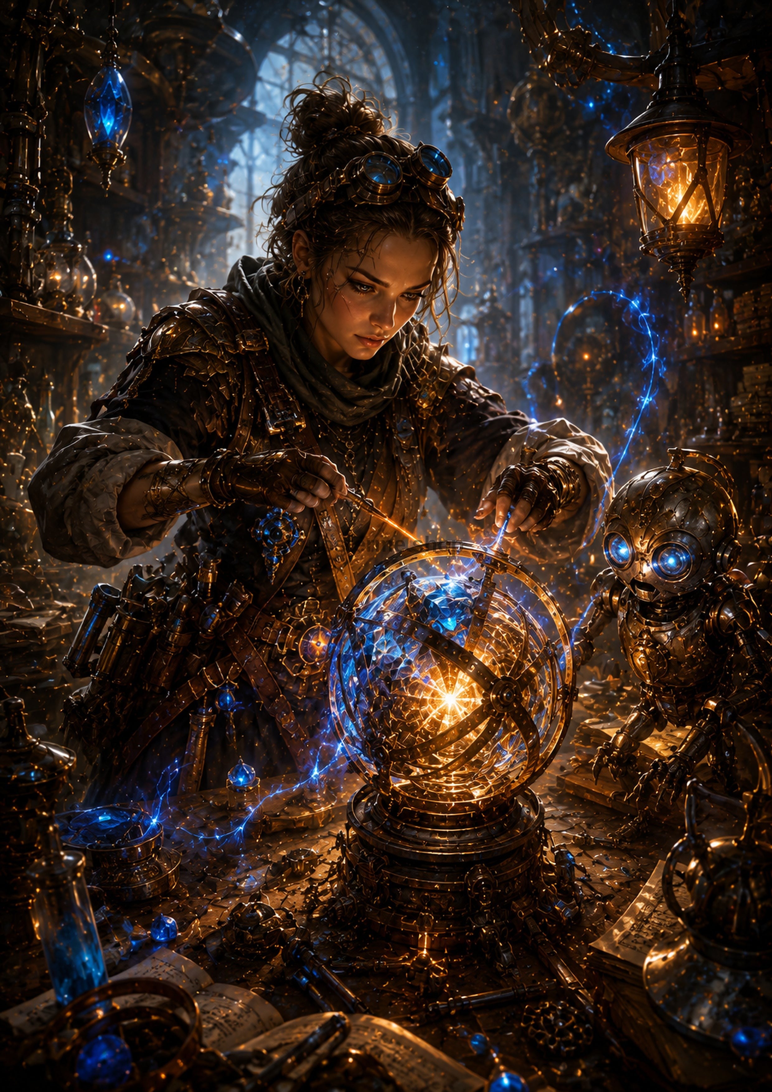 The Artificer's Arcane Workshop fantasy RPG character wall print by PosterMe.shop