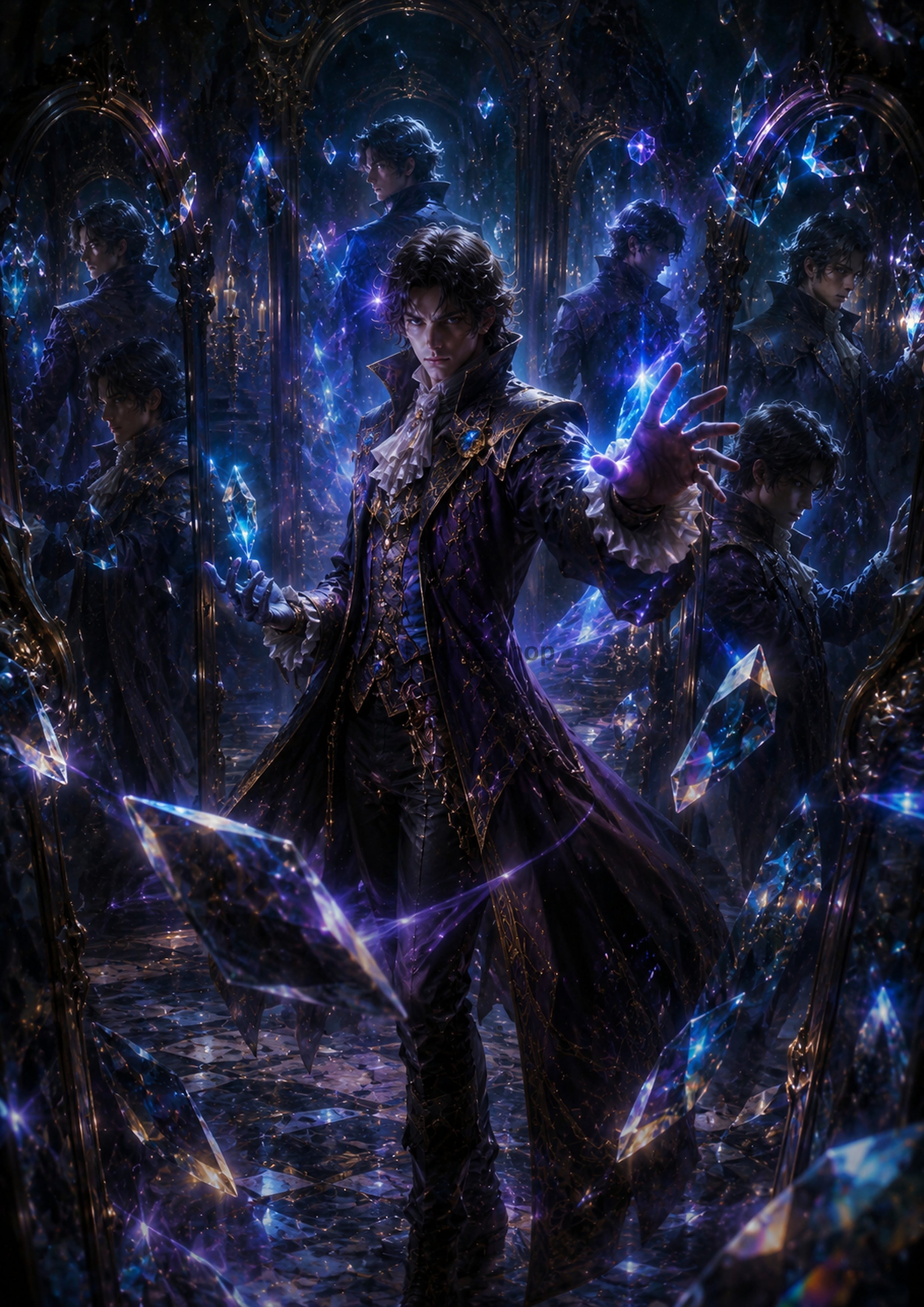Magical Reflections in a Gothic Hall fantasy RPG character wall print by PosterMe.shop