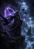 Magical Summoning on a Stormy Cliff fantasy RPG character wall print by PosterMe.shop