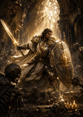 The Paladin's Stand in the Ruined Cathedral fantasy RPG character wall print by PosterMe.shop