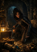 Rogue in a Treasure Filled Crypt fantasy RPG character wall print by PosterMe.shop