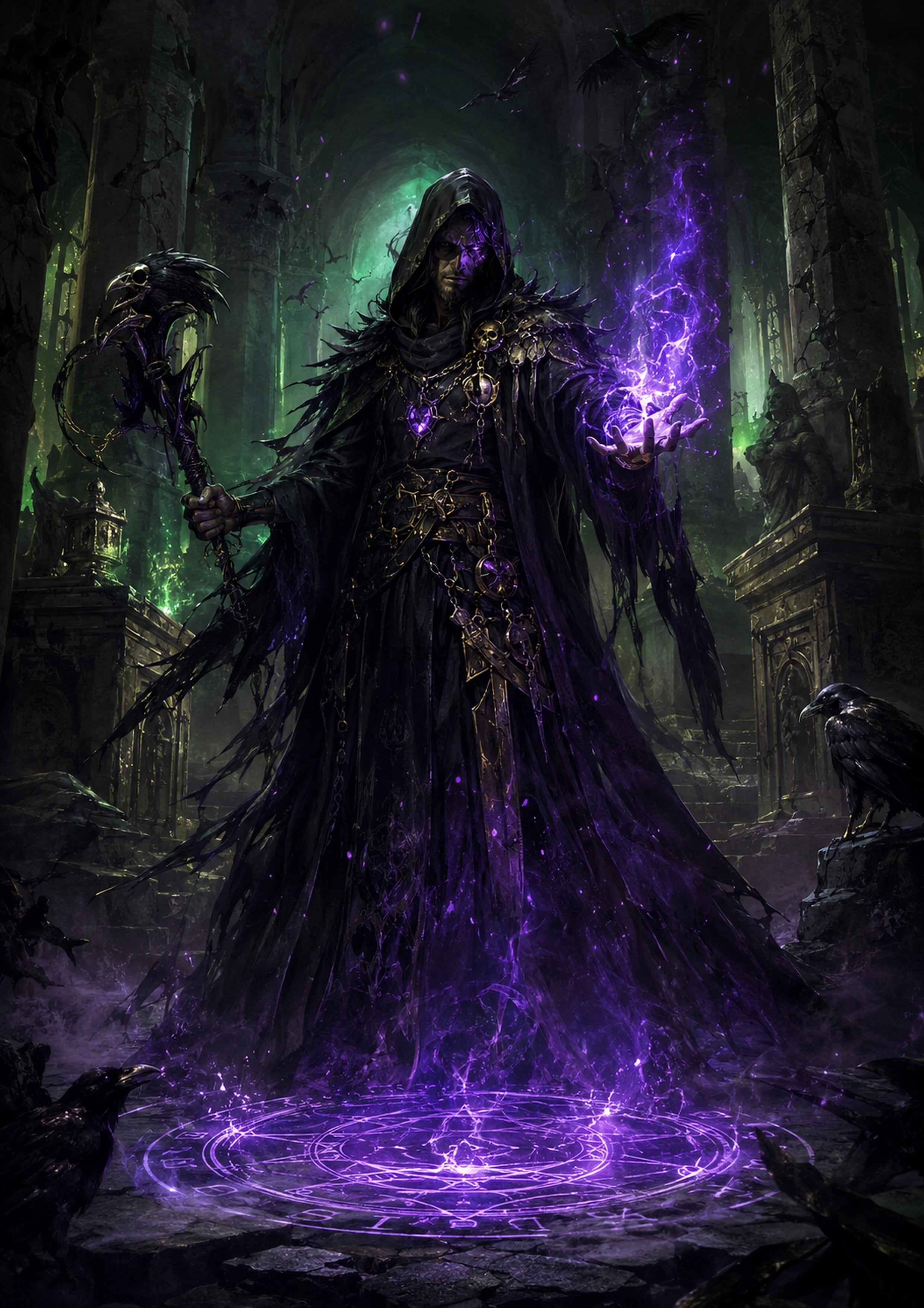 Sorcerer of the Forgotten Crypt fantasy RPG character wall print by PosterMe.shop