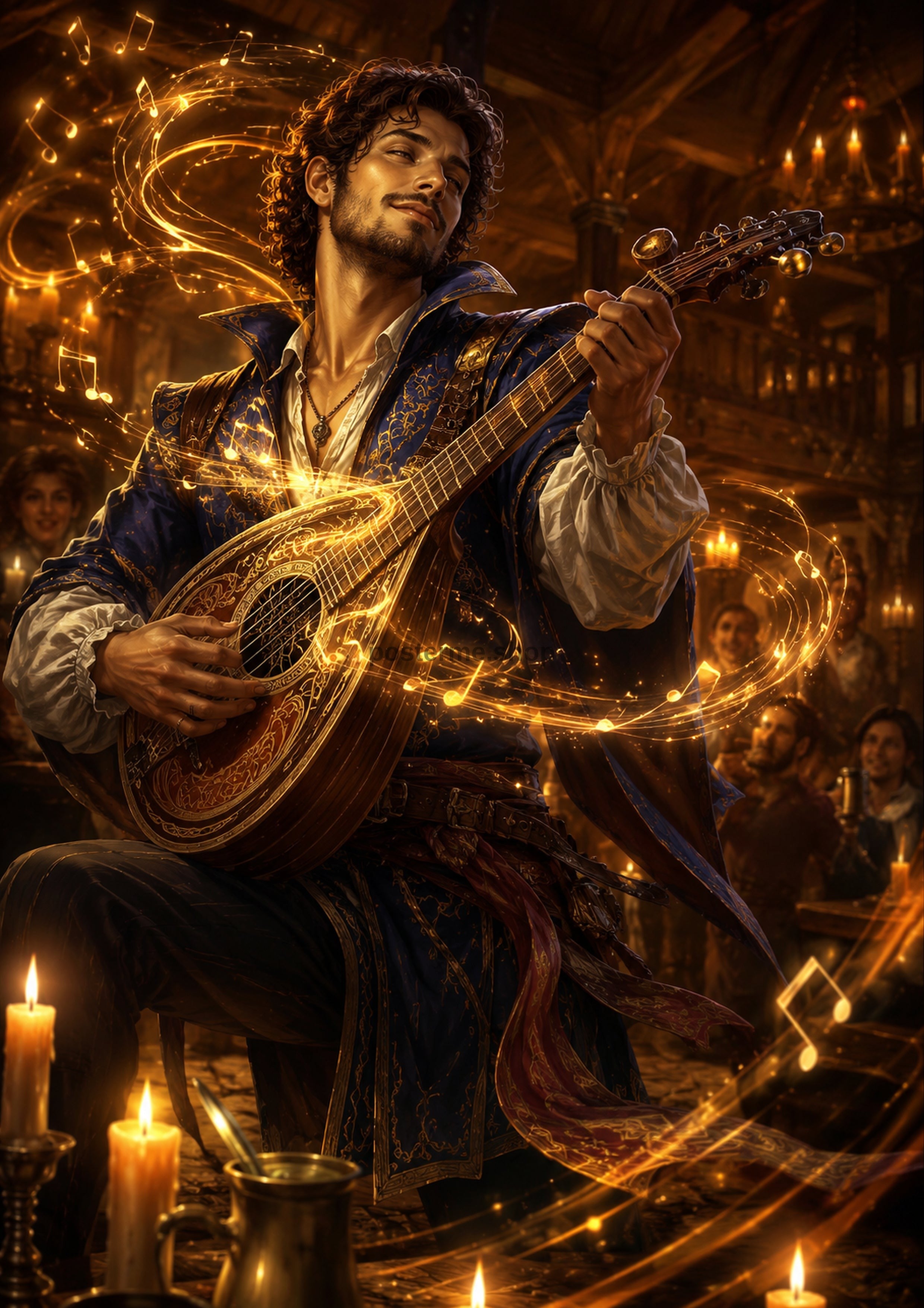 The Bard's Enchanted Melody fantasy RPG character wall print by PosterMe.shop