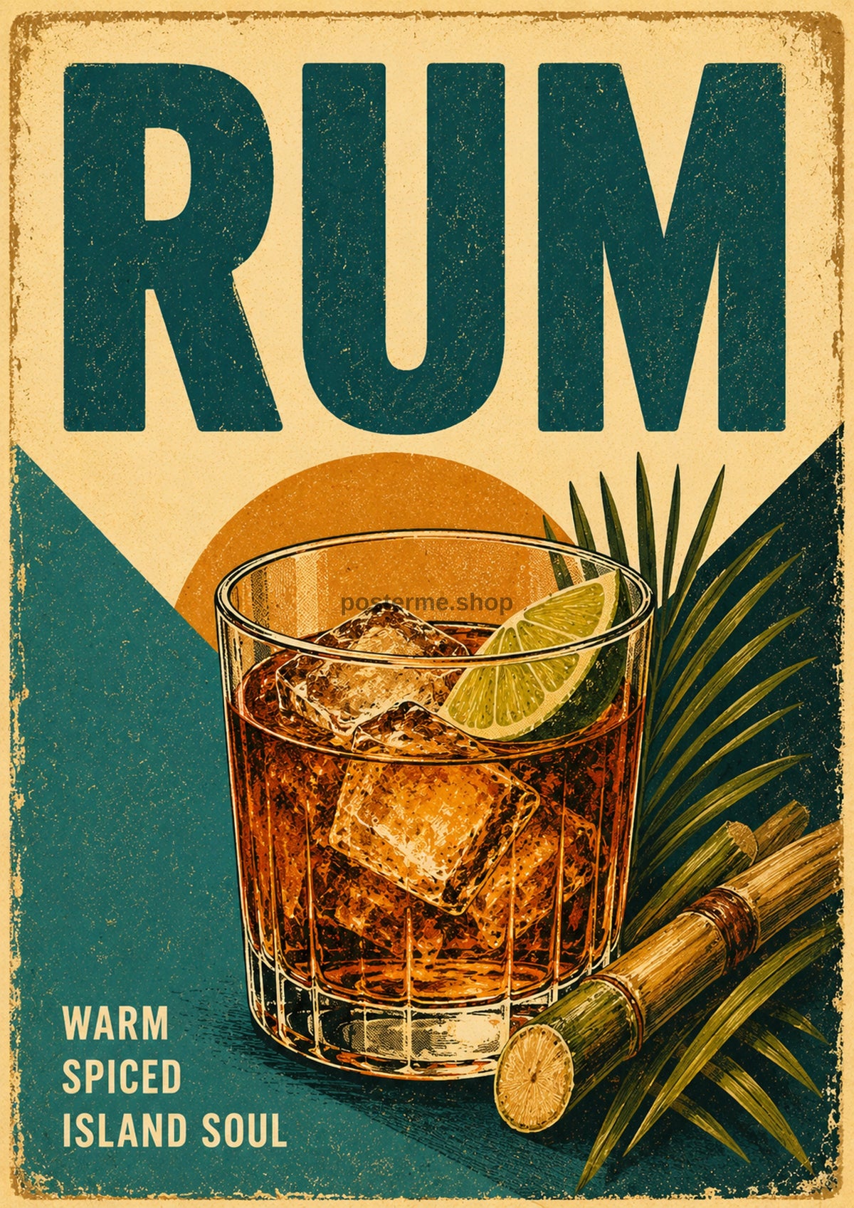 Rum Warm Spiced Island Soul spirits and bar art print by towelme