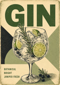 Gin Botanical Bright Juniper Fresh spirits and bar art print by towelme