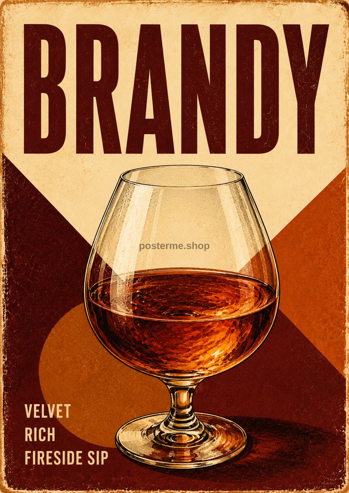 Brandy Velvet Rich Fireside Sip spirits and bar art print by towelme