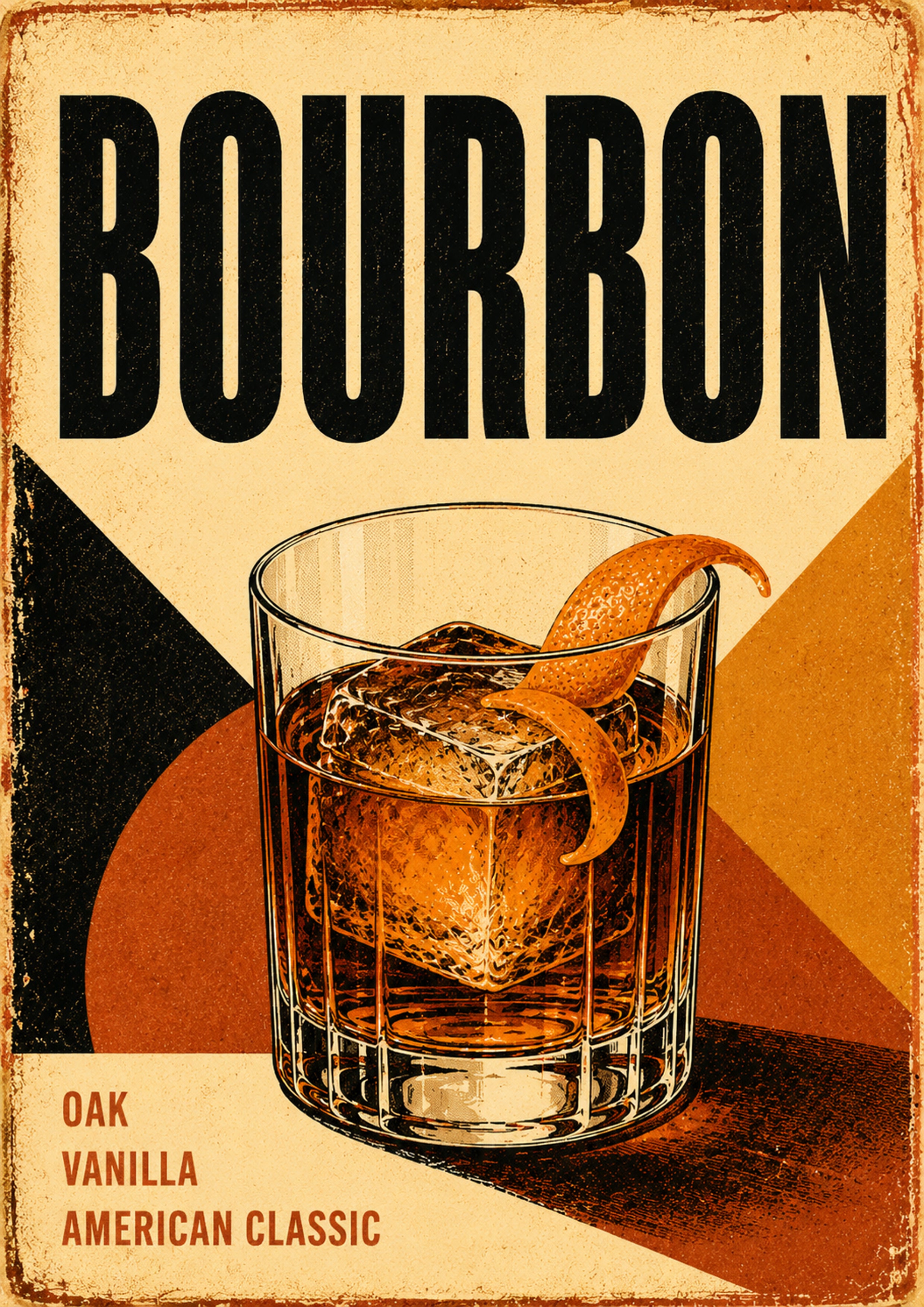 Bourbon Oak Vanilla American Classic spirits and bar art print by towelme