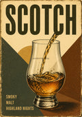 Scotch Smoky Malt Highland Nights spirits and bar art print by towelme