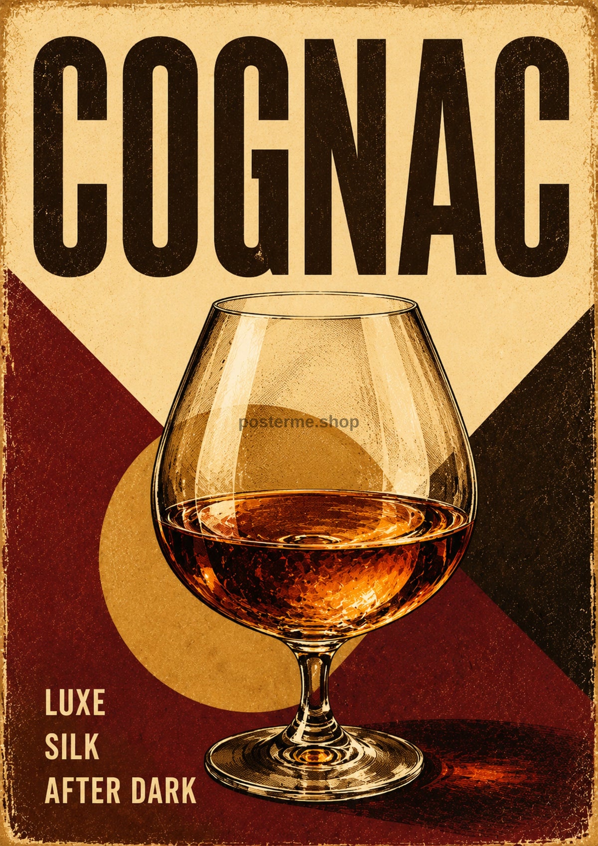 Cognac Luxe Silk after Dark spirits and bar art print by towelme