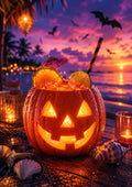 Jack-O'-Lantern Cocktail at Twilight Summerween art print by PosterMe.shop