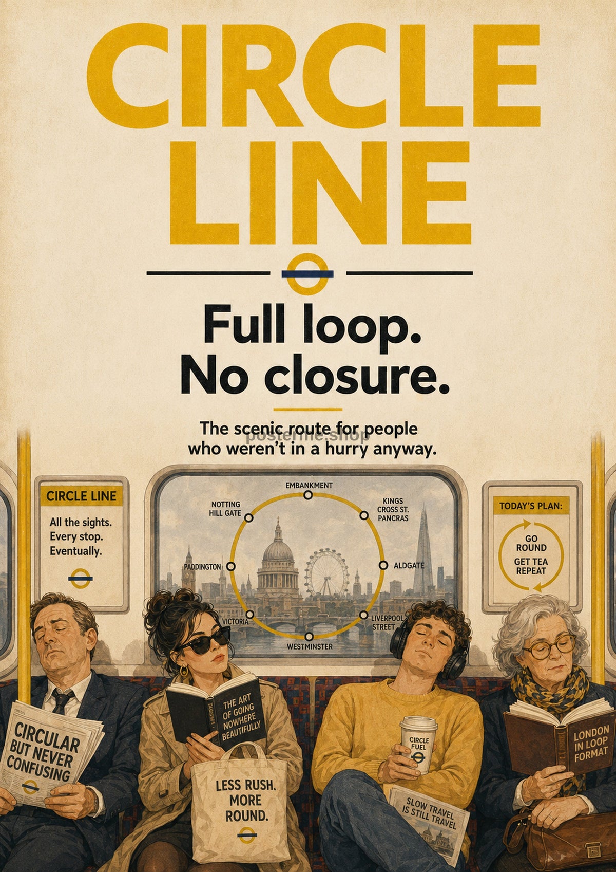 Circle Line: The Scenic Loop London Underground art print by towelme