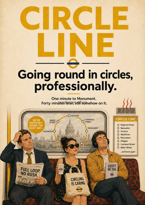 Circle Line: Going Round in Circles Professionally London Underground art print by towelme